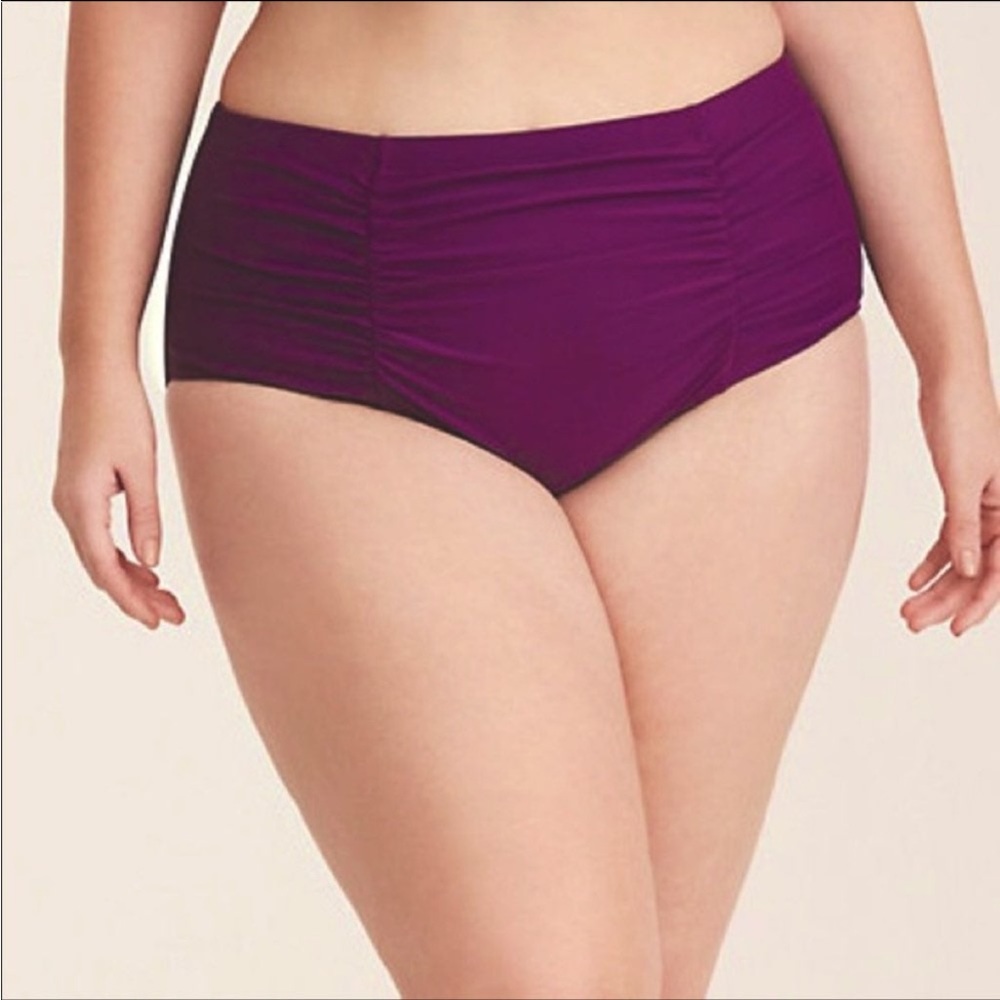 TORRID purple high waisted bikini swim bottoms, 3X.